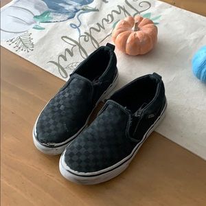 Vans black checkered kids shoes size 1.